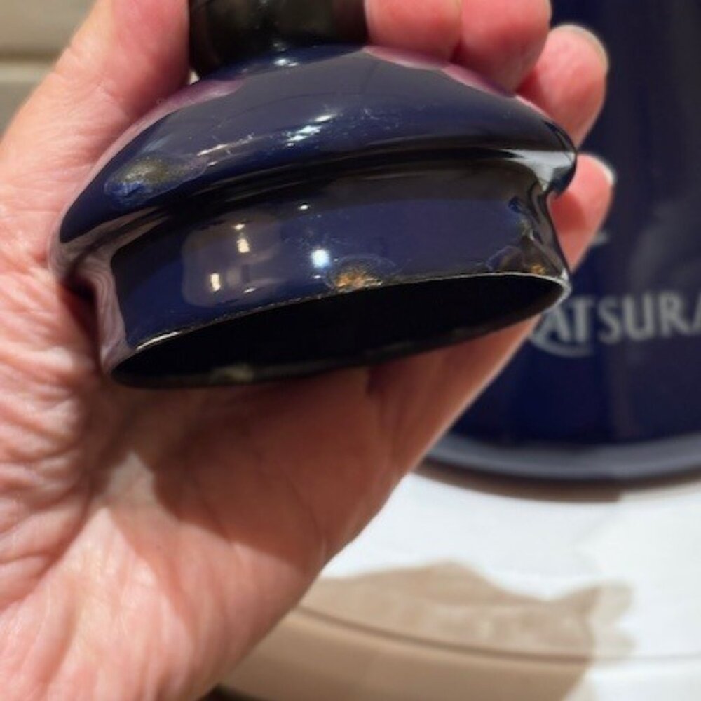 Vintage Cobalt Blue Enamel on Steel Coffee Pot or Tea Kettle Yumi Katsura - Picture 7 of 12